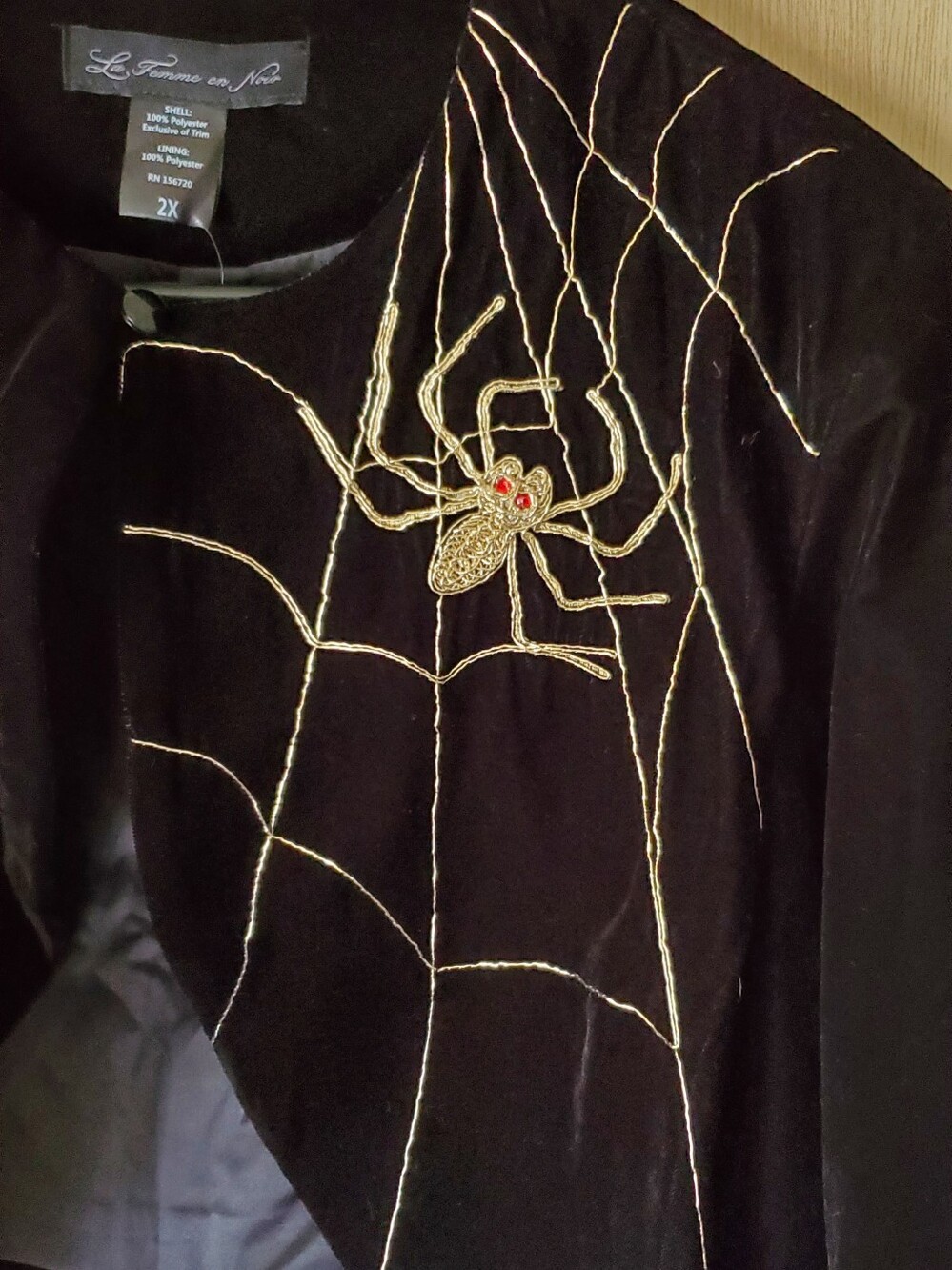 La Femme En Noir A Spider's Kiss Velvet Bolero, Size 2x NWT - Picture 4 of 7